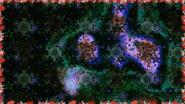 Siyah ve mavi renkte güzel bir tekstil. Raster illüstrasyonu. Çiçeklerle suluboya desenleri.