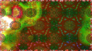 Etnik Mandala süsü. Kızılderili desenli desenli desenli şal deseni. Raster Henna dövme stili. Tekstil, tebrik kartı, boyama kitabı, telefon kılıfı baskısı için kullanılabilir.