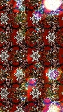 Çiçekler kahverengi, kırmızı ve gri renklerde. Raster illüstrasyonunda çiçek deseni çizimi.