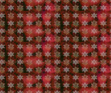 Raster illüstrasyonu. Anti-stres için soyut örnek sayfası. Kahverengi ve kırmızı renklerde.