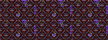 Renkli Bahar Teması eskiz kalıbı. Düz Çiçek Elementleri Tasarımı. Siyah, kahverengi ve kırmızı renkli şirin çiçek desenleri. Raster Modaya uygun kumaş deseni.