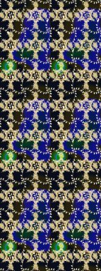 Raster illüstrasyonundaki çiçek desenli çizim. Suluboya tarzında mavi renkte çiçekler.