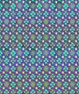 Bahar çiçekleri dallı desen, mor renkler ve çiçek silueti. Raster deseni.