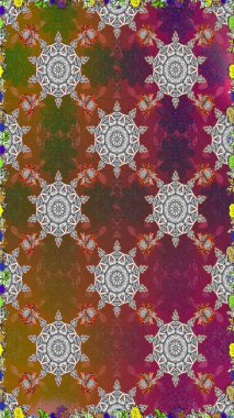 Çocuksu tasarım. El çizimi çiçekli, pürüzsüz bir desen. Tekstil, kumaş, ambalaj, hatıra defteri için hoş bir çiçek arkaplanı. Kahverengi ve gri arkaplanda.