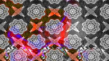 Raster suluboya çiçek deseni, narin çiçekler, gri çiçekler, tebrik kartı şablonu. Güzel kumaş deseni.