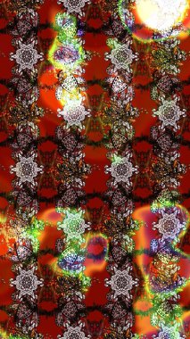 Raster. Sabıka fotoğraflarında, bebek kıyafetlerinde, duvar kâğıtlarında, paket kutularında falan kullanılabilir. Zarif, parlak ve eskiz kahverengi, kırmızı ve siyah çiçek desenli tasarım.