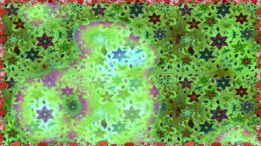 Renkli Yaz Temalı Kusursuz Arkaplan. Düz Çiçek Elementleri Tasarımı. Sevimli çiçek raster deseni. Modaya uygun kumaş deseni.