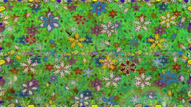 Raster şirin kumaş deseni. Sorunsuz vintage. Düz çiçek öğeleri tasarım. Bahar Tema Dikişsiz desen arka plan rengi.