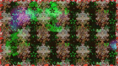 Raster illüstrasyonu. Bahar çiçekli, dikişsiz, sevimli çiçek deseni. Güzel kumaş deseni.