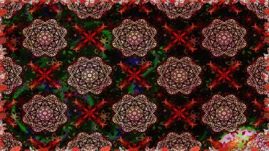 Çiçekli güzel suluboya desen. Siyah ve kahverengi renklerde. Raster illüstrasyonu.