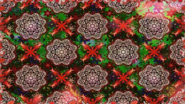 3 boyutlu çiçekler, pürüzsüz. Raster illüstrasyonu. Kahverengi ve gri renklerde.