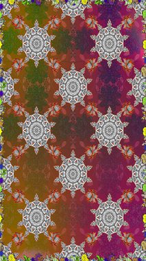 Çocuksu tasarım. El çizimi çiçekli, pürüzsüz bir desen. Tekstil, kumaş, ambalaj, hatıra defteri için hoş bir çiçek arkaplanı. Kahverengi ve gri arkaplanda.