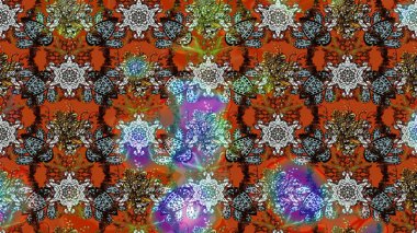 Raster. Sabıka fotoğraflarında, bebek kıyafetlerinde, duvar kâğıtlarında, paket kutularında falan kullanılabilir. Zarif, parlak ve eskiz kahverengi, turuncu ve gri çiçek desenli tasarım.