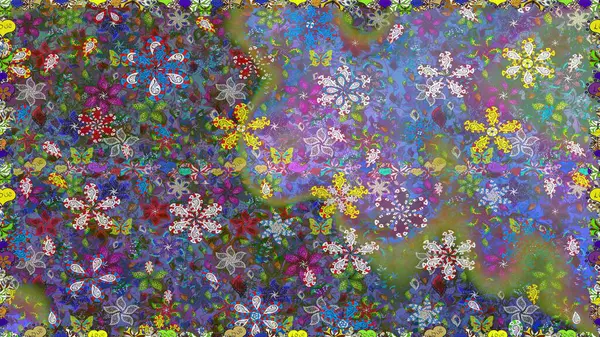 Küçük çiçekteki kusursuz desen. Güzel kumaş deseni. Raster illüstrasyonu. Güzel çiçek arkaplanı..