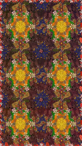 Raster illüstrasyonu. Robot resim. Küçük çiçekte sevimli çiçek deseni var..