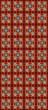 Duvar kâğıdı barok, İspanyol kumaşı. Kırmızı, kahverengi ve bej renklerde altın elementler. Kusursuz raster arka plan. Şık bir grafik desen. Çiçek deseni.