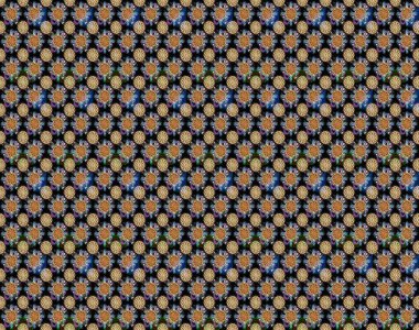 Raster Çiçek İllüstrasyonu güzel tekstil. Siyah renkli etnik çiçeklerle zarif eskiz deseni.