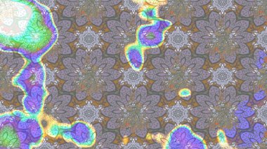 Gri renkli etnik çiçekli zarif eskiz deseni. Asya Tekstil 'inde Raster Çiçek İllüstrasyonu.