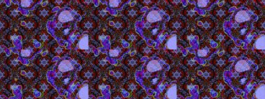 Modern stil dokusu. Çiçek desenli raster, menekşe, kahverengi ve mavi çizgi grafik deseni soyut raster arkaplan.