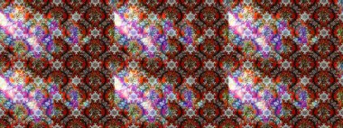 Raster illüstrasyonu. Çizim çiçek deseni duvar kâğıdı olarak kullanılabilir. Kahverengi, kırmızı ve nötr renkte çiçekler.