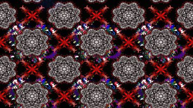 Çiçeksel çizim kalıbının yansıması. Vadinin çiçekleri siyah renklerde.