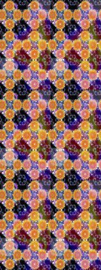 Modern stil dokusu. Çiçek desenli raster, turuncu çizgi grafik desenli soyut raster arkaplan.