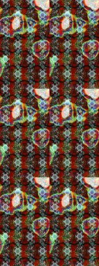 Küçük çiçekteki sevimli çiçek deseni. Raster deseni. Raster illüstrasyonu. Nazik, yaz çiçekleri kahverengi, kırmızı ve gri renkler.