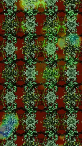 Küçük çiçekte güzel bir desen var. Doğa. - yeşil, kahverengi ve kırmızı çiçekler. Çiçek kompozisyonu. Çiçek kolajı. Çiçek arkaplan. Raster deseni.