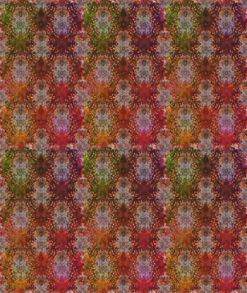 Raster. Kahverengi ve kırmızı renklerde güzel çiçeklerle kusursuz desen, suluboya çiçek deseni, duvar kağıdı, kart veya kumaş için fayanslı.