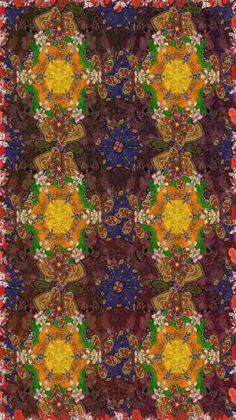 Raster illüstrasyonu. Robot resim. Küçük çiçekte sevimli çiçek deseni var..