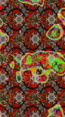 Çiçekli karalama şeklinde Raster çiçek deseni. Çiçekler kahverengi, kırmızı ve gri renklerde. Nazikçe, güzel çiçek arkaplanı..