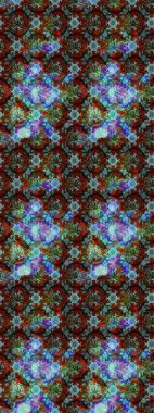 Mavi, kahverengi ve kırmızı renkte çiçekler. Raster illüstrasyonundaki çiçek desenli çizim. Düz Çiçek Elementleri Tasarımı. Renkli Bahar Teması çizim şablonu.