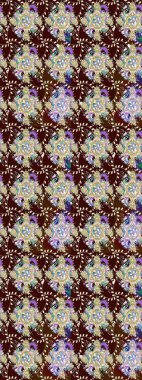 Çiçekli el çizimi çizimi deseni. Modern gelişim kahverengi raster arka plan duvar kâğıdı illüstrasyon klasik çizgili iz sürme desenli çiçekler, çiçekli süsler.