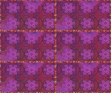 Çiçekli kusursuz retro desen. Mor ve mor renkli çiçekler. Düz Çiçek Elementleri Tasarımı. Renkli Yaz Temalı Kusursuz Arkaplan.