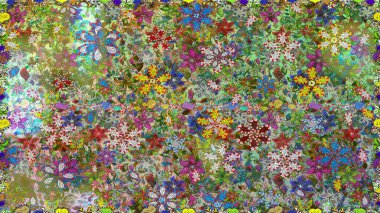 Zentangle soyut çiçekleri. Renkli Bahar Temalı Kusursuz Arkaplan. Karalama çiçeği. Düz Çiçek Elementleri Tasarımı. Güzel kumaş deseni. Raster illüstrasyonu.