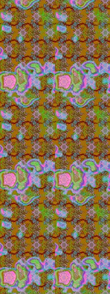 Raster illüstrasyonu. Çiçek buketleriyle klasik bir eskiz şekli. Yeşil, kahverengi ve mavi renklerde.