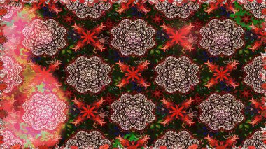 Kusursuz bir mahsul. Düz Çiçek Elementleri Tasarımı. Renkli Bahar Temalı Kusursuz Arkaplan. Raster Şirin kumaş deseni.