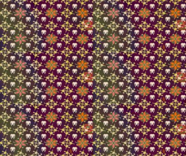 Mor renklerde. Mor renkli bir papatya deseni. Raster illüstrasyonu.