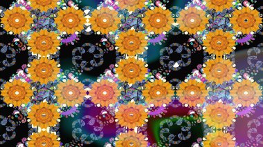 Raster stili kumaş deseni. Çiçekler suluboya çizim deseni.