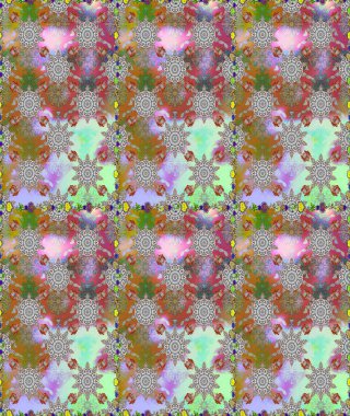 Düz Çiçek Elementleri Tasarımı. Renkli Bahar Temalı Kusursuz Arkaplan. Çocuk stili. Çiçekli pürüzsüz raster arka plan.