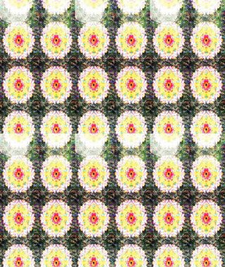 Raster illüstrasyonu. Tarafsız ve sarı renkli şirin tekstil tarzında. Çiçek arkaplan. Renkli çizim kalıbı. Çiçek duvar kağıdı.