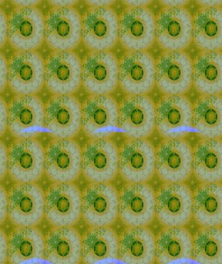 Raster illüstrasyonundaki çiçek desenli çizim. Güzel kumaş deseni. Raster illüstrasyonu. Yeşil renklerde.