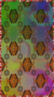 Raster illüstrasyonu. Raster. Kumaş, tekstil, duvar kağıdı baskısı için. Tomurcukları çiçek olan sevimli bir çiçek deseni. Kusursuz bir geçmişi var. Antika retro tarzı.