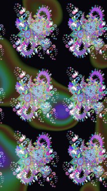 Küçük çiçekteki sevimli çiçek deseni. Siyah renkte çiçekler.