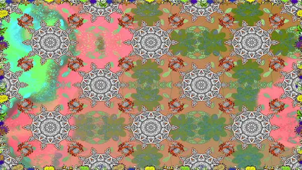 Çiçekli zambaklar kusursuz bir arka plan. Parlak çiçekli kolaj çiçekleri gri ve yeşil. Çiçek tasarımı için inanılmaz kolaj cennet tarzı..