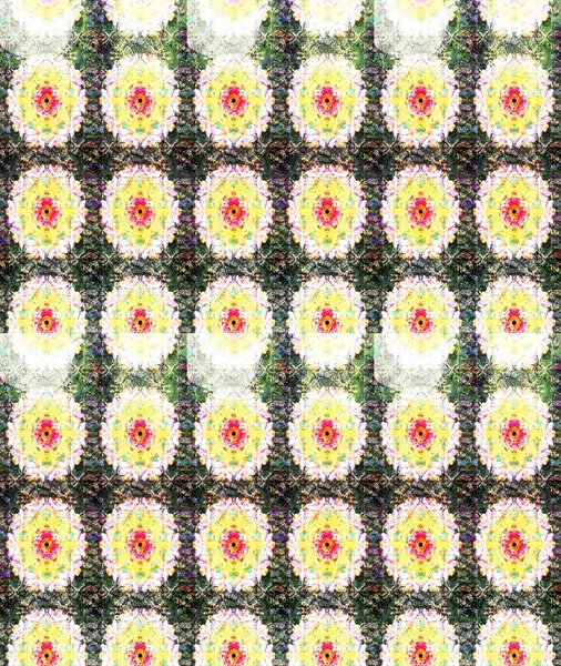 Raster illüstrasyonu. Tarafsız ve sarı renkli şirin tekstil tarzında. Çiçek arkaplan. Renkli çizim kalıbı. Çiçek duvar kağıdı.