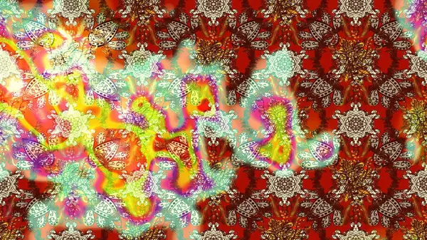 Çiçekli karalama şeklinde Raster çiçek deseni. Nazik, sevimli çiçek arkaplanı. Kahverengi, kırmızı ve nötr renkte çiçekler.