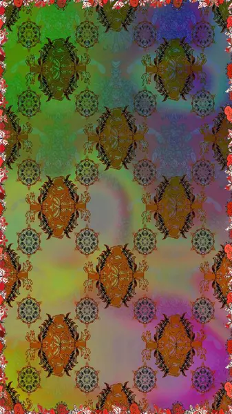 Raster illüstrasyonu. Raster. Kumaş, tekstil, duvar kağıdı baskısı için. Tomurcukları çiçek olan sevimli bir çiçek deseni. Kusursuz bir geçmişi var. Antika retro tarzı.