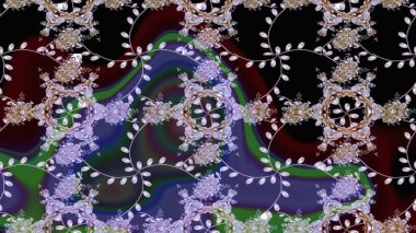 Raster deseni. Bahar çiçekleriyle desen dallı, siyah, nötr ve kahverengi renkler çiçekli siluet.