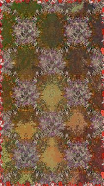 Küçük çiçekte güzel bir desen. Kahverengi çiçekli bahar çiçekleri. Moda baskıları için zarif bir şablon. Motley illüstrasyonu. Küçük renkli çiçekler..